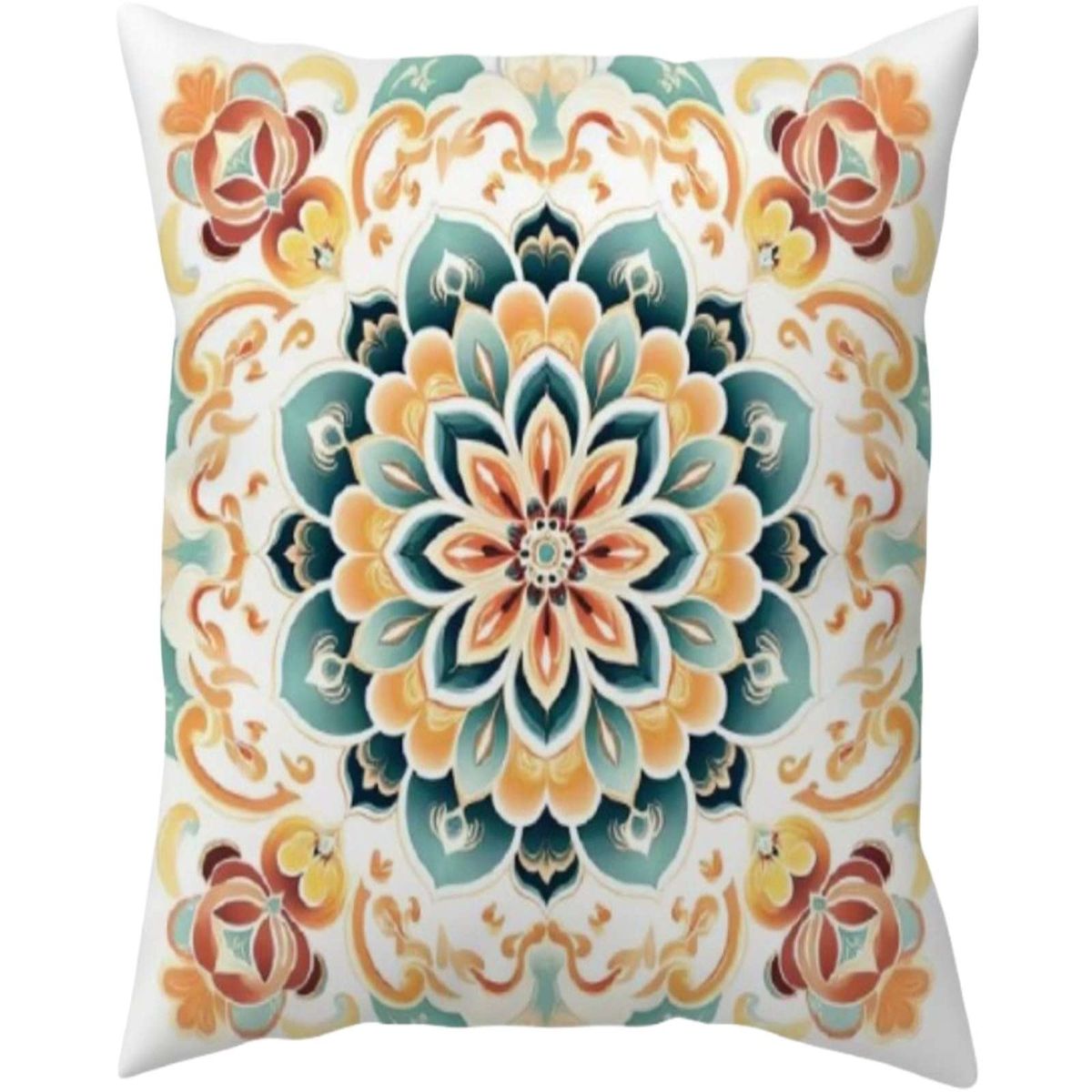 GENERICO - Pack de 2 Fundas de cojin mandala estampadas  con relleno