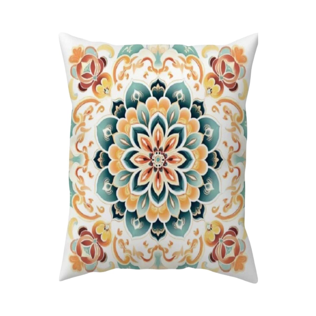 GENERICO - Pack de 2 Fundas de cojin mandala estampadas  con relleno