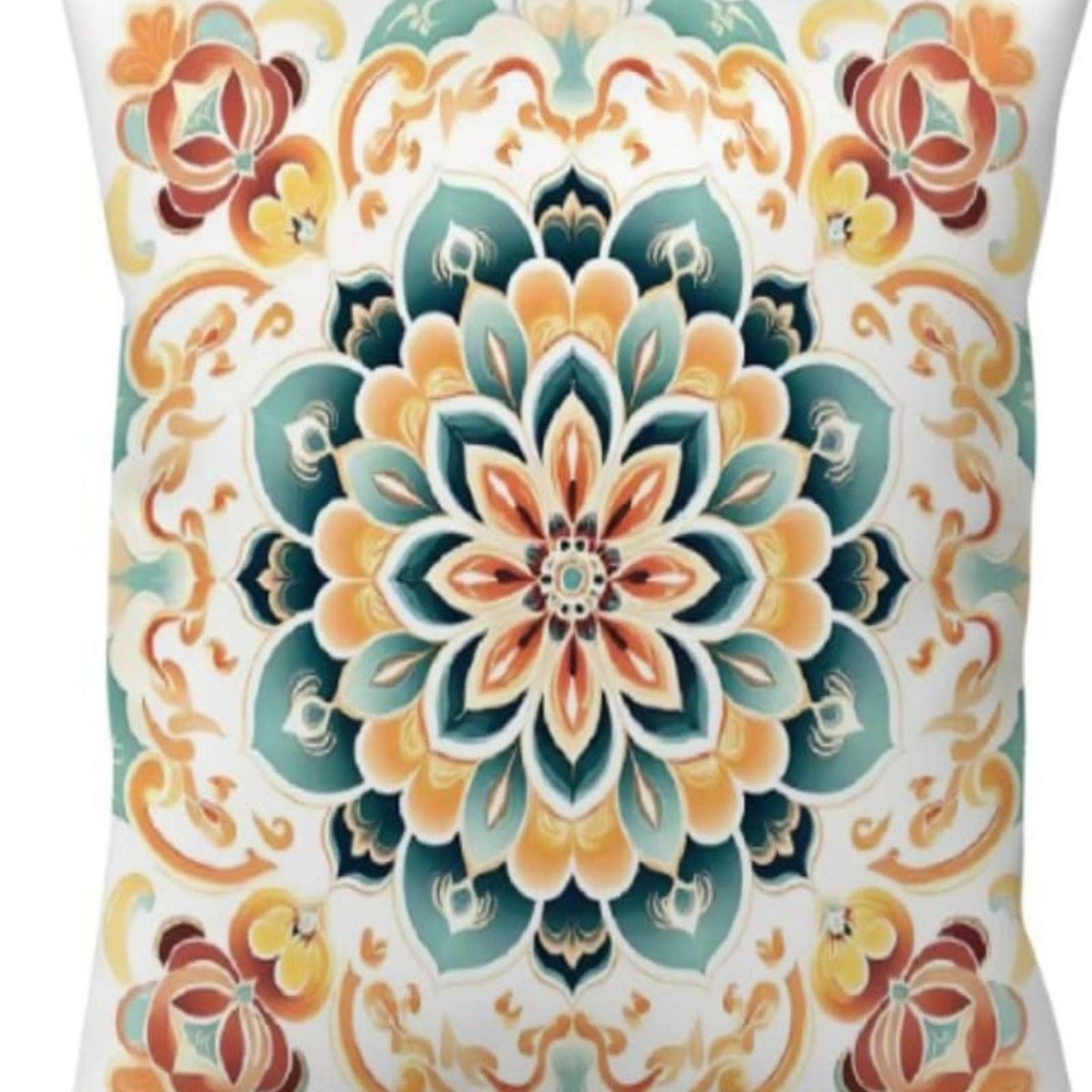 GENERICO - Pack de 2 Fundas de cojin mandala estampadas  con relleno