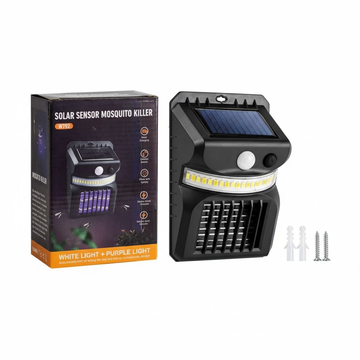 GENERICO - Aplique Solar Mata Mosquitos Led Sensor Inteligente W7912