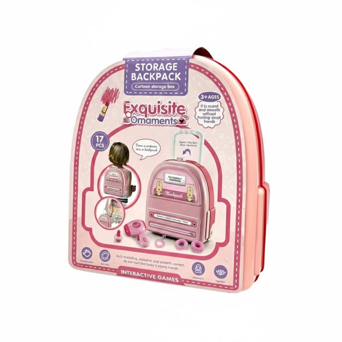 GENERICO - Mochila Rosa Infantil De Juguete Interactivo Con Accesorios