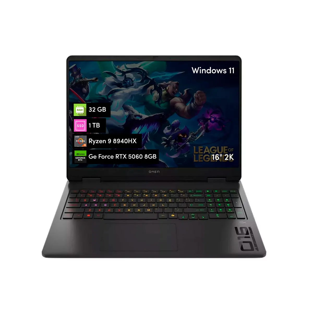 HP - Notebook Gamer HP Omen 16 Ryzen 9 32GB 1TB SSD RTX5060 16' 2K W11