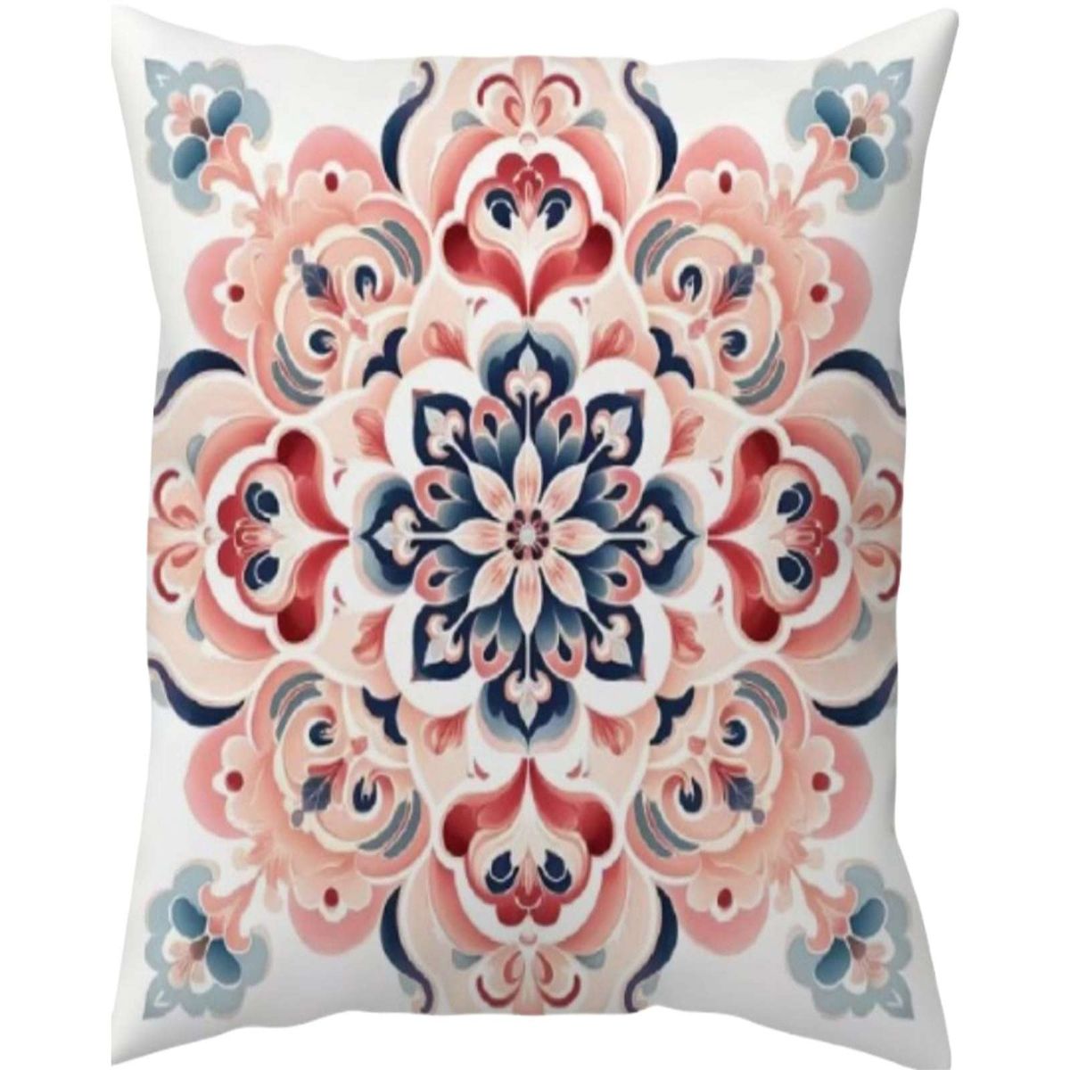 GENERICO - Pack de 2 Fundas de cojin mandala estampadas  con relleno