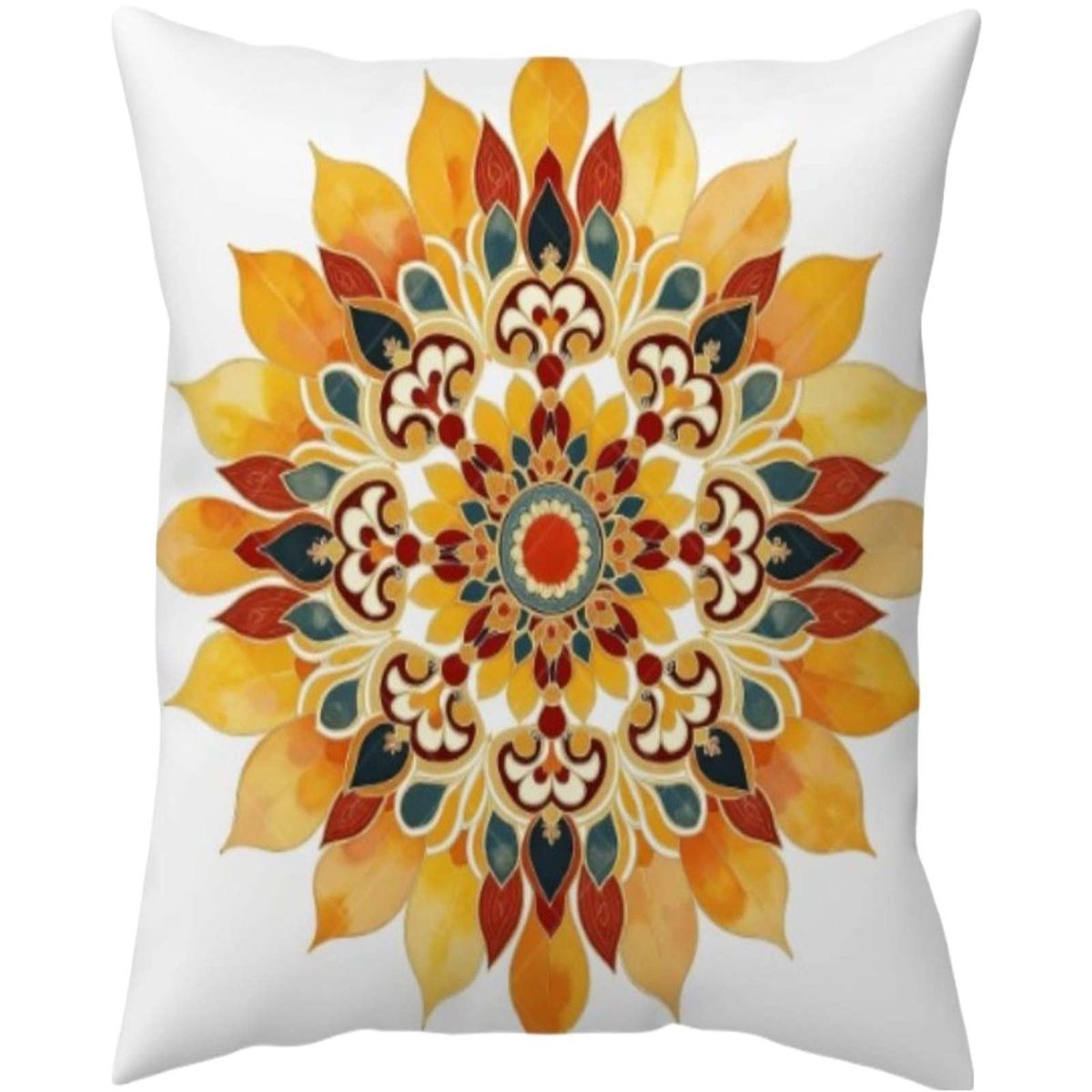 GENERICO - Pack de 2 Fundas de cojin mandala estampadas  con relleno