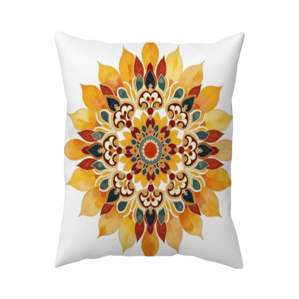 GENERICO - Pack de 2 Fundas de cojin mandala estampadas  con relleno