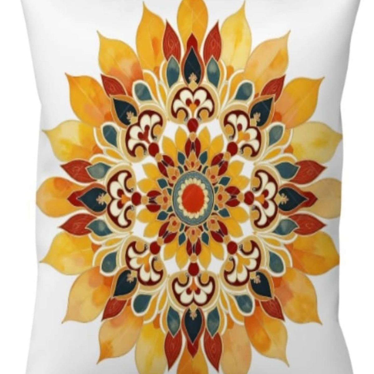 GENERICO - Pack de 2 Fundas de cojin mandala estampadas  con relleno