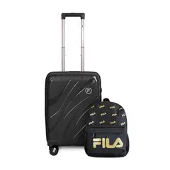 F - Pack Maleta cabina S Lola 10kg + Mochila Urbanix Fila 10lts negro-gold