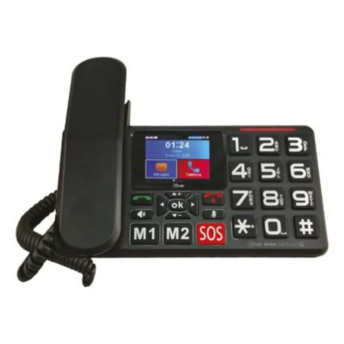 MLAB - Telefono Senior Inalámbrico Sobremesa 4g Sos 2.8 Mlab 9440 Color Negro