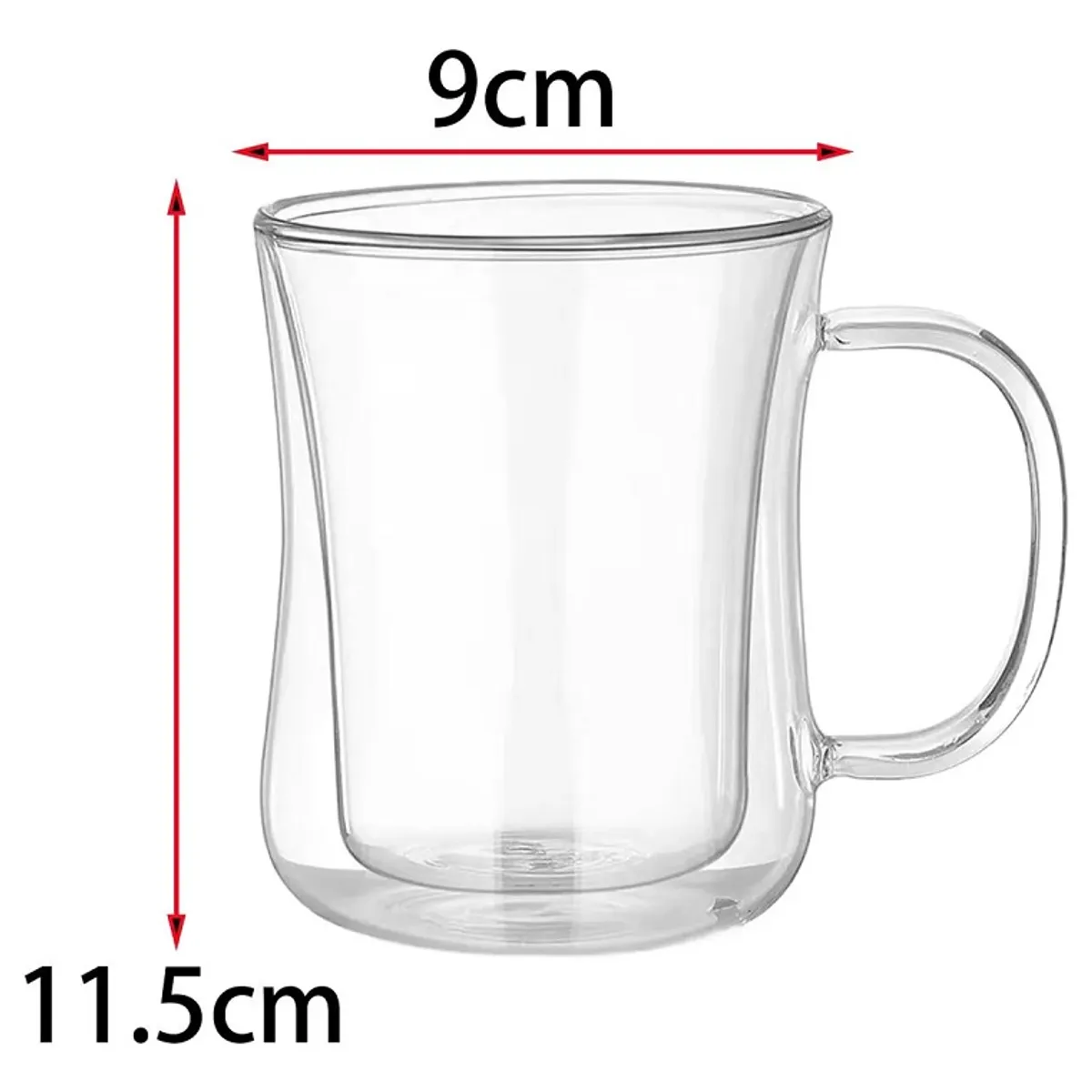 GENERICO - TAZA CAFE DOBLE PARED DE VIDRIO 270 ML