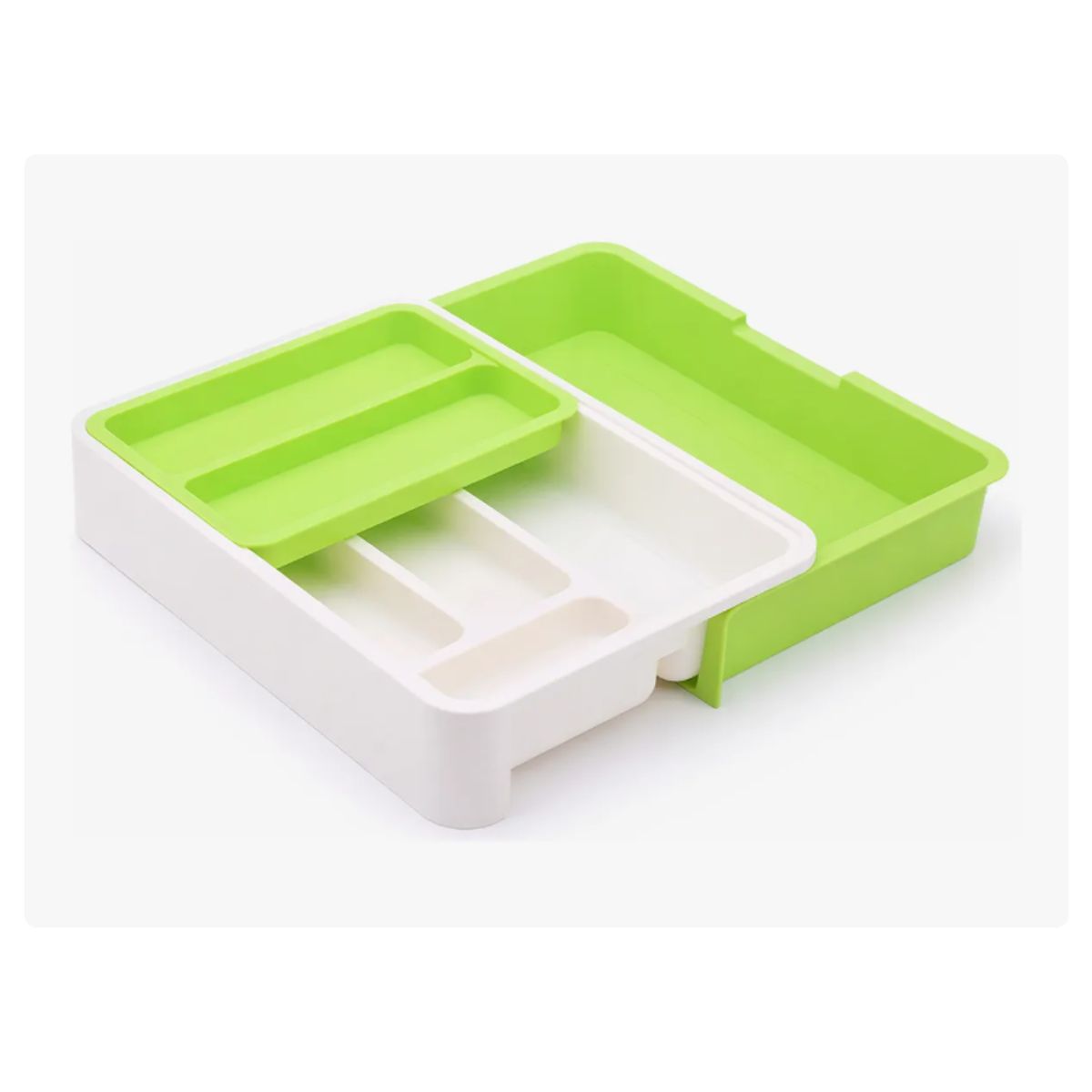 GENERICO - Organizador De Cubiertos De Cocina Extensible Y Extraible VERDE