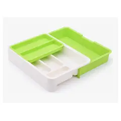 GENERICO - Organizador De Cubiertos De Cocina Extensible Y Extraible VERDE