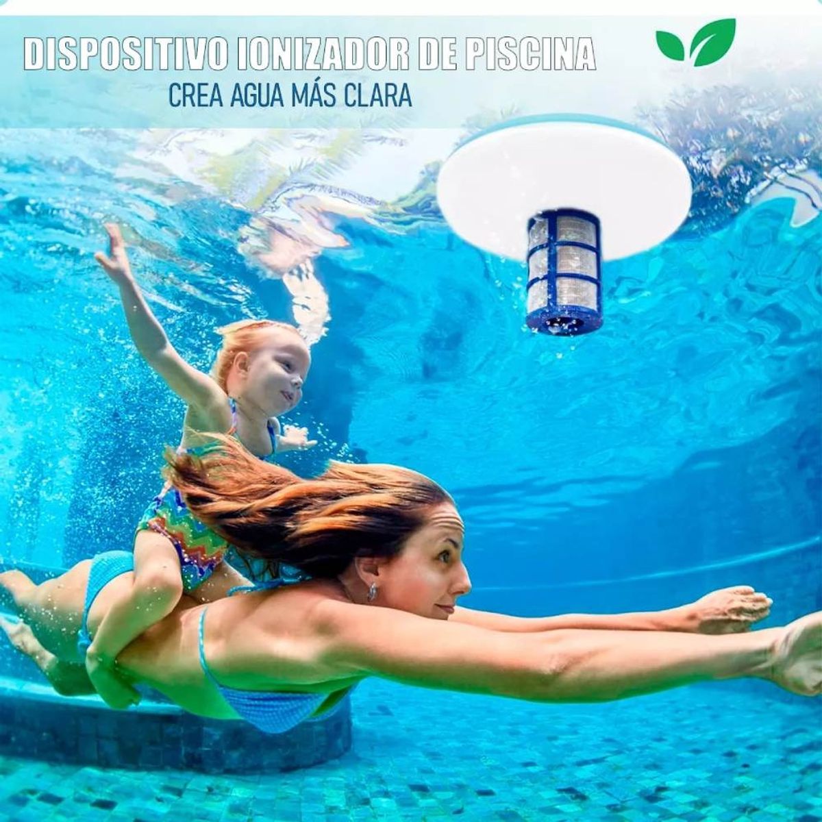 RIOVEO - Filtro De Piscinas Ionizador Solar Purificador + Accesorios