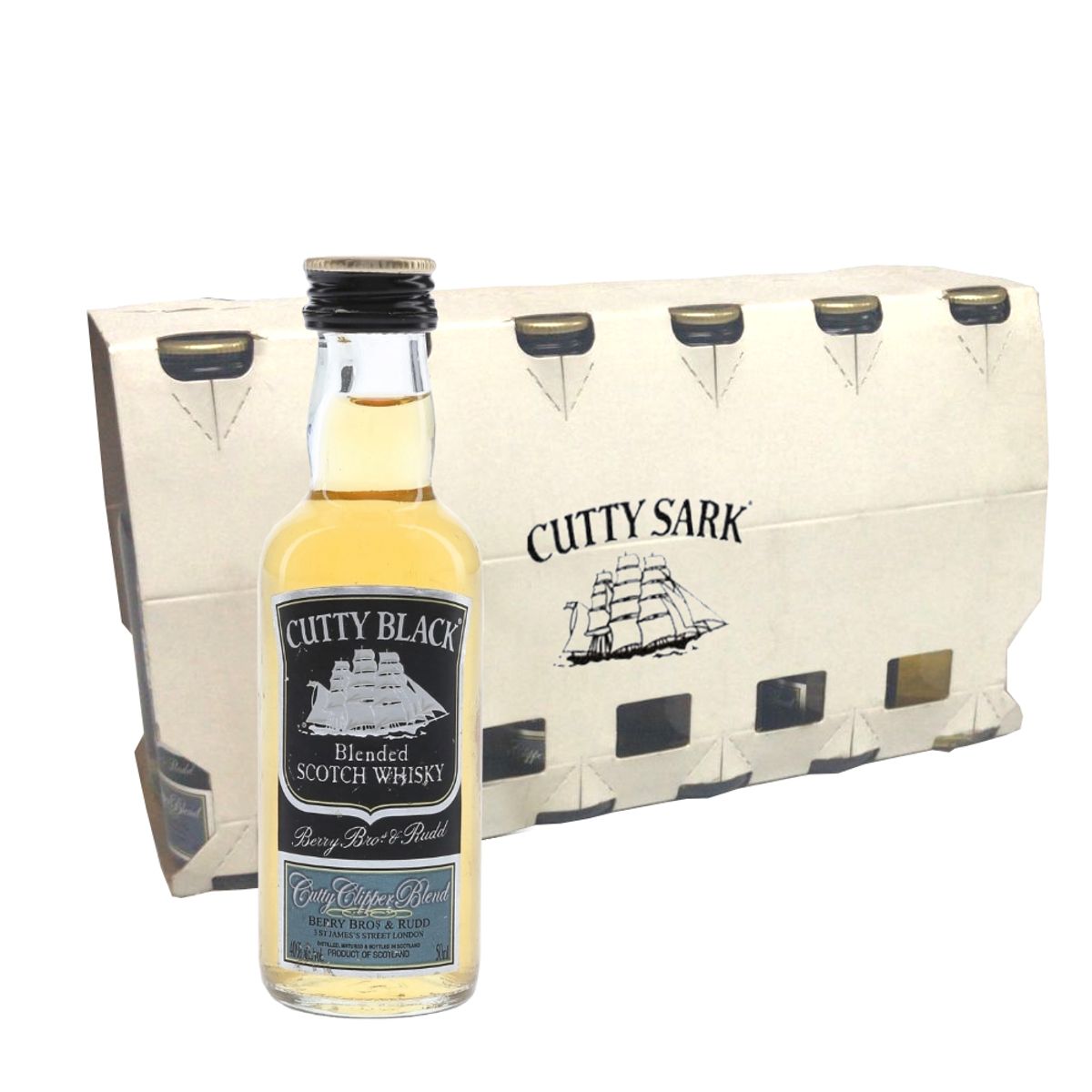 CUTTY SARK - 12 Miniaturas Whisky Cutty Black, Scotch Whisky (50 ml)