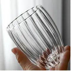 GENERICO - TAZA DE VIDRIO DOBLE PARED CON RELIEVE TRANSPARENTE 350 ML