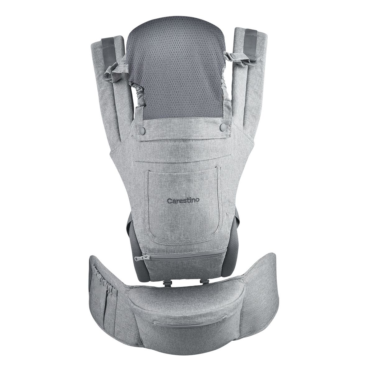 CARESTINO - Mochila Porta Bebé 9 en 1 Gris Claro