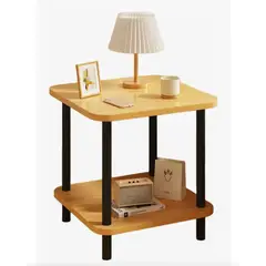 GENERICO - Mesa De Noche Top Living Velador 2 Niveles De Bambú Brillante