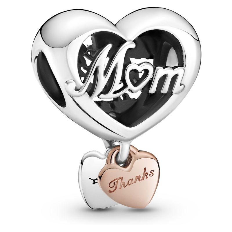 PANDORA - Charm De Plata Corazón Gracias Mamá Mujer Pandora