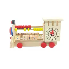 ABC - Tren Ábaco Montessori de Madera con Reloj Educativo
