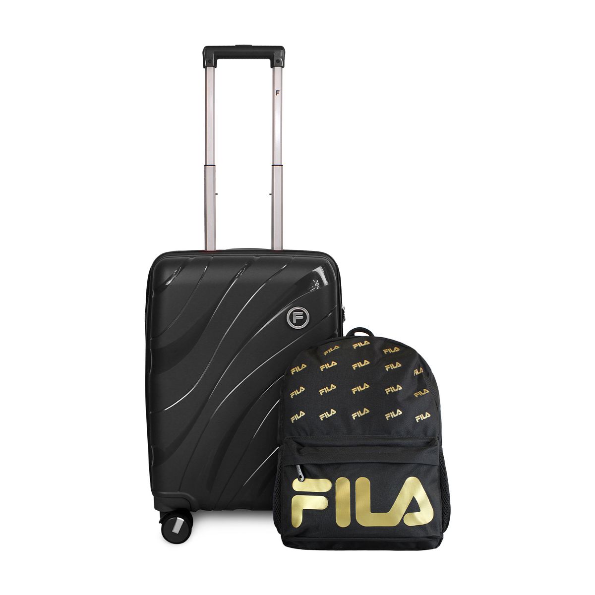 F - Pack Maleta cabina S Lola 10kg + Mochila Urbanix Fila 16lts negro-gold
