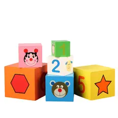 ABC - Cubos Didácticos Montessori de Madera Números y Formas