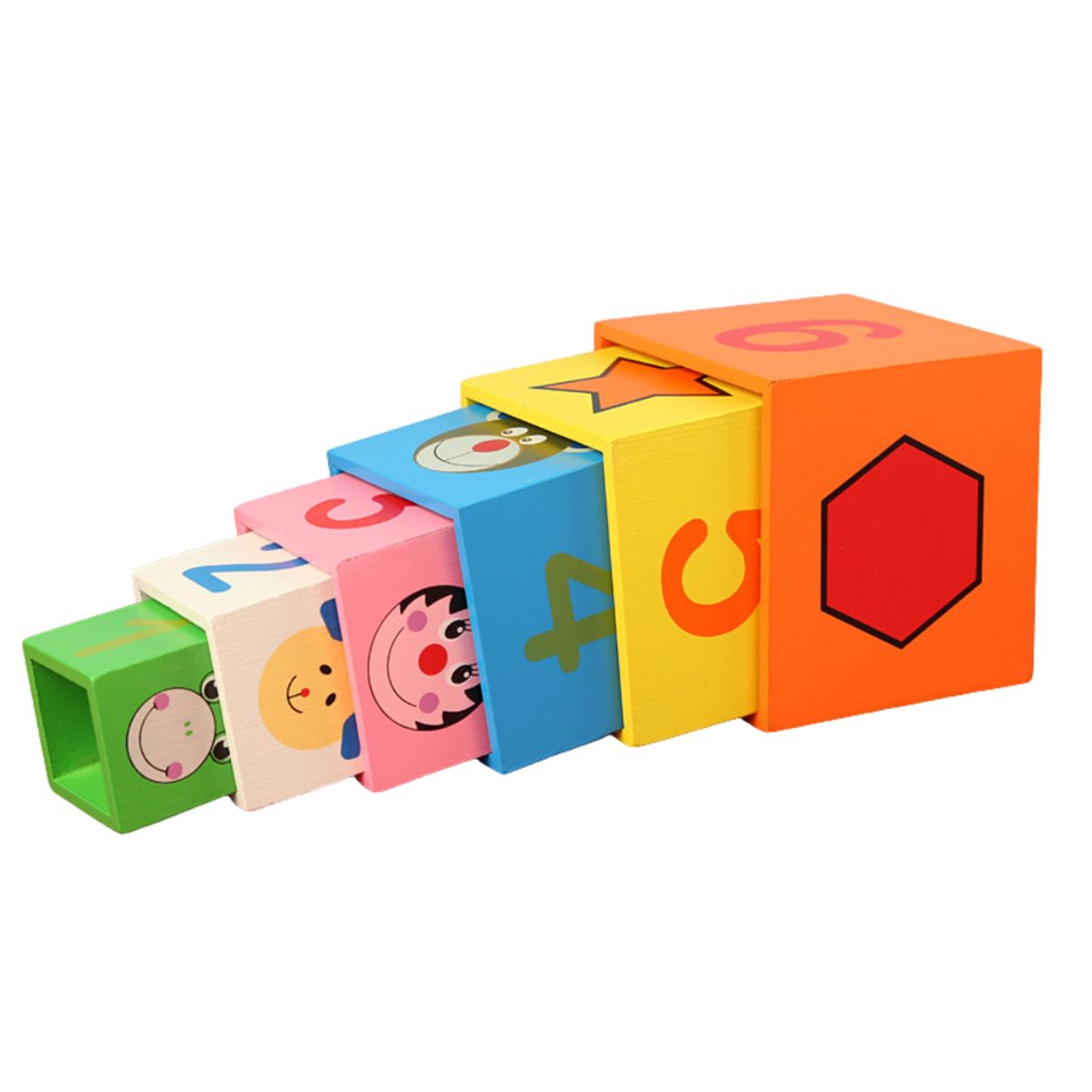 ABC - Cubos Didácticos Montessori de Madera Números y Formas