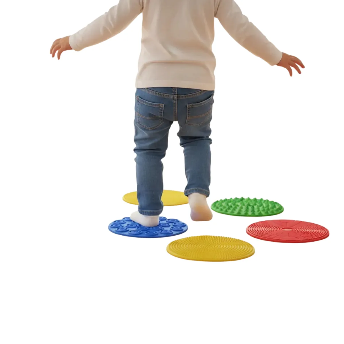 GENERICO - Discos Sensoriales Antideslizantes 17cm Set x4 Estimulación Sensorial Niños