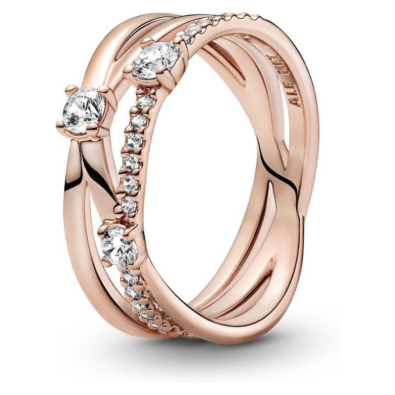 PANDORA - Anillo Alianza Triple Brillante Mujer Pandora