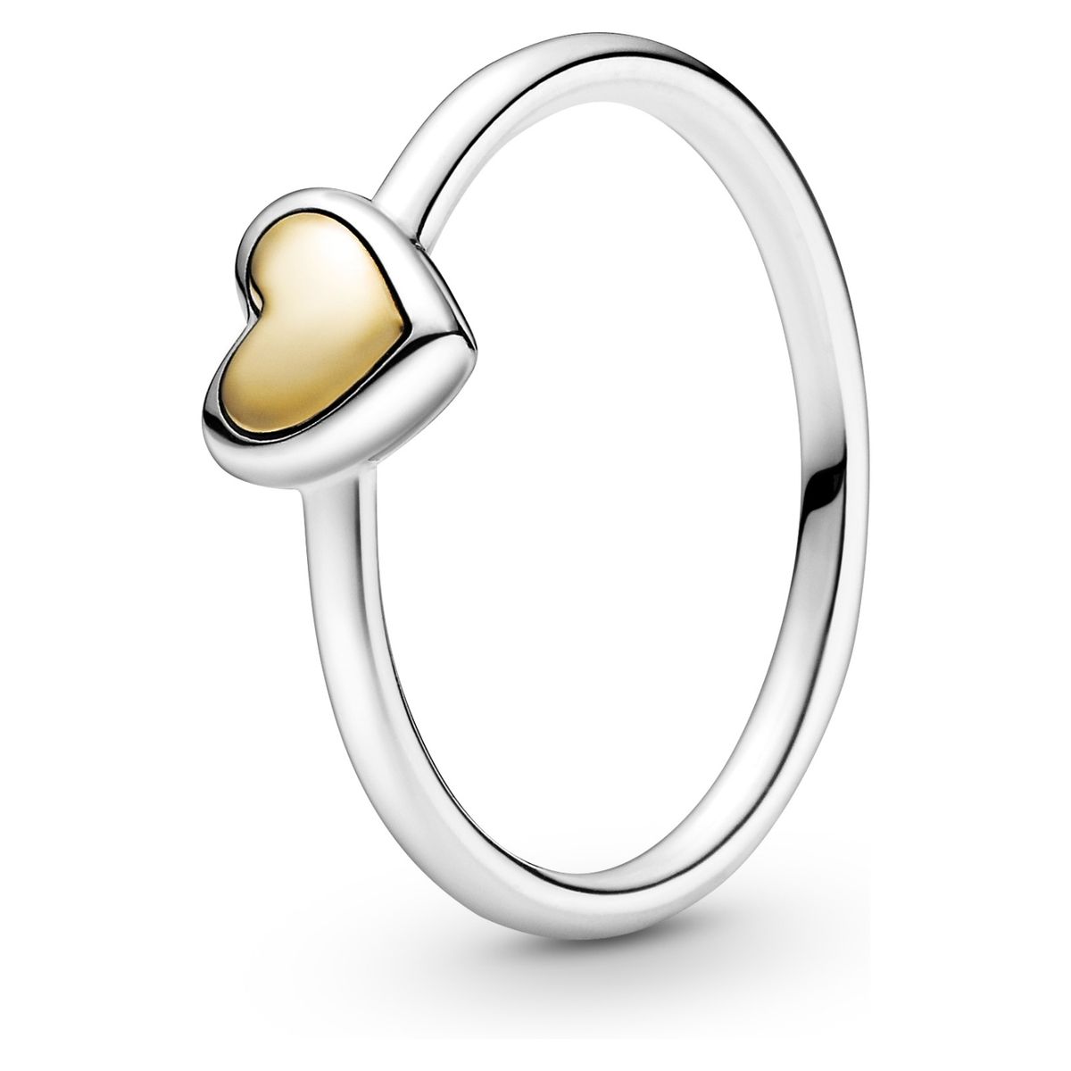 PANDORA - Anillo Corazón De Centro Dorado Mujer Pandora