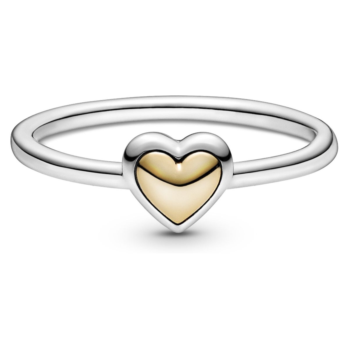 PANDORA - Anillo Corazón De Centro Dorado Mujer Pandora