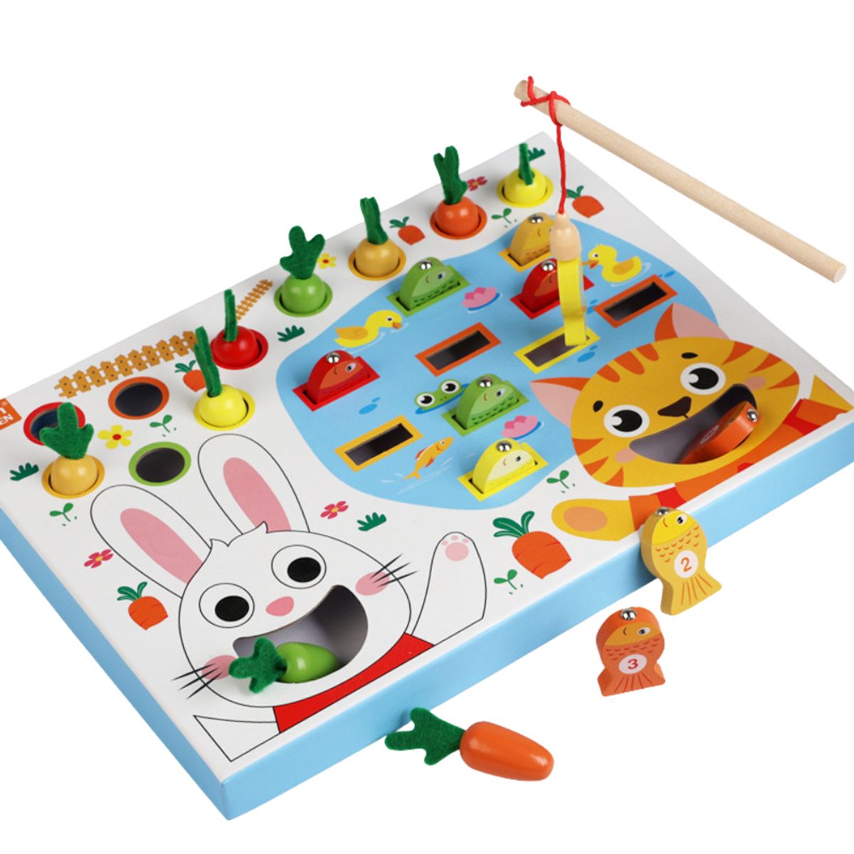 ABC - Juego de Pesca y Conejo de Madera Educativo Montessori