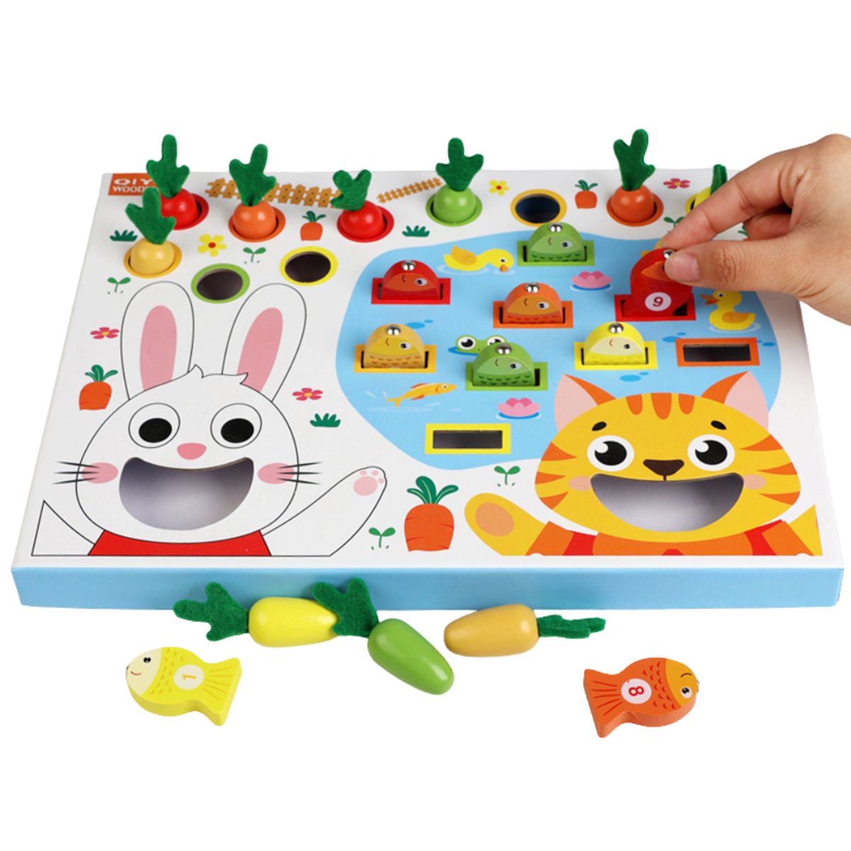 ABC - Juego de Pesca y Conejo de Madera Educativo Montessori