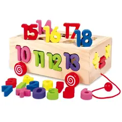 ABC - Carro de Encaje Numérica de Madera Educativo Montessori