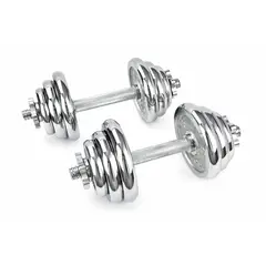 GENERICO - Set de Mancuernas Cromadas Ajustables 20 KG con Maleta