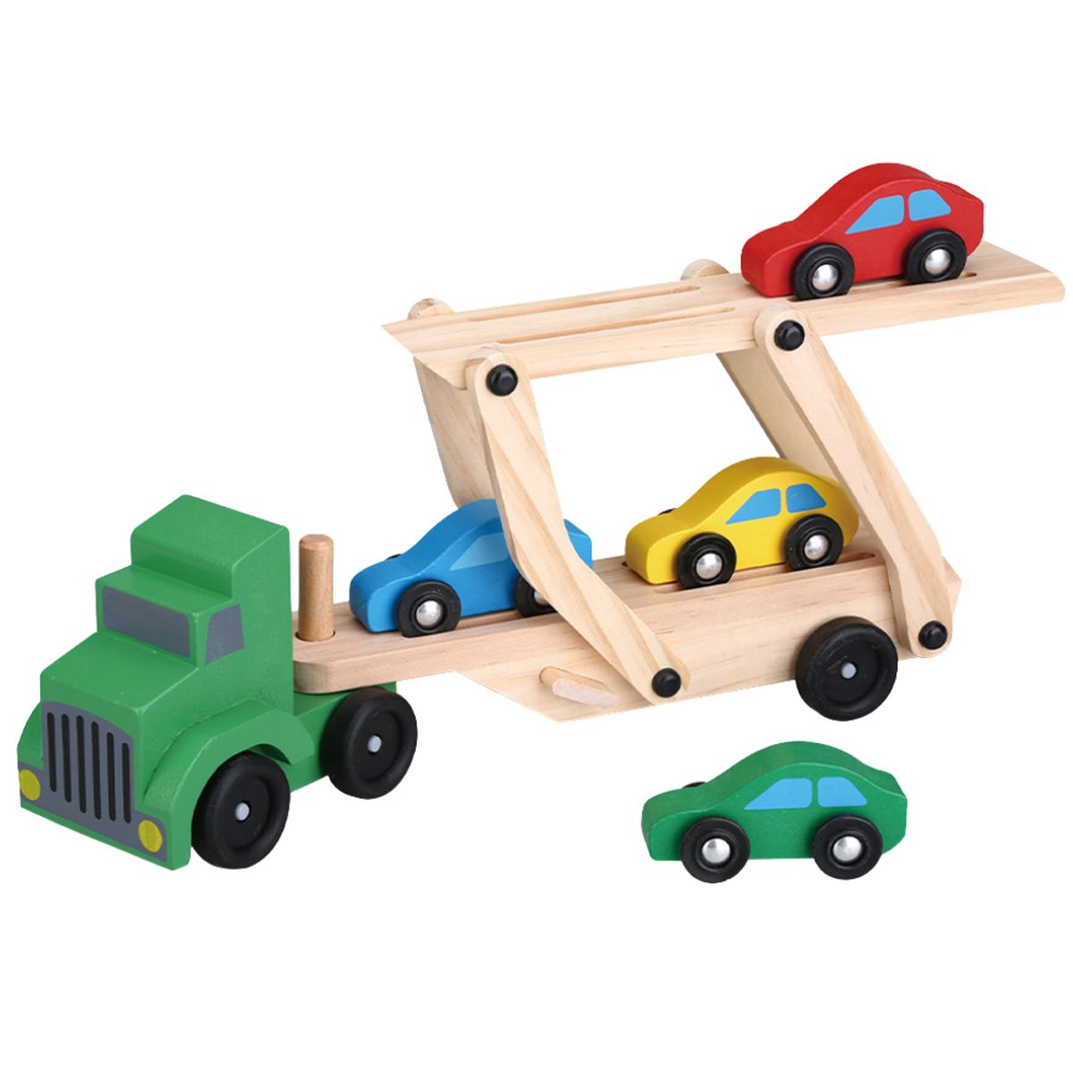 ABC - Camión Transportador de Autos de Madera Juego Educativo