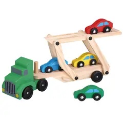 ABC - Camión Transportador de Autos de Madera Juego Educativo