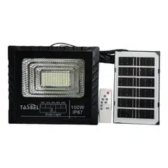 GENERICO - FOCO REFLECTOR LED 100W PANEL SOLAR + CONTROL REMOTO