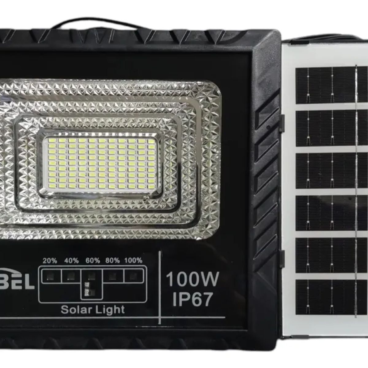 GENERICO - FOCO REFLECTOR LED 100W PANEL SOLAR + CONTROL REMOTO