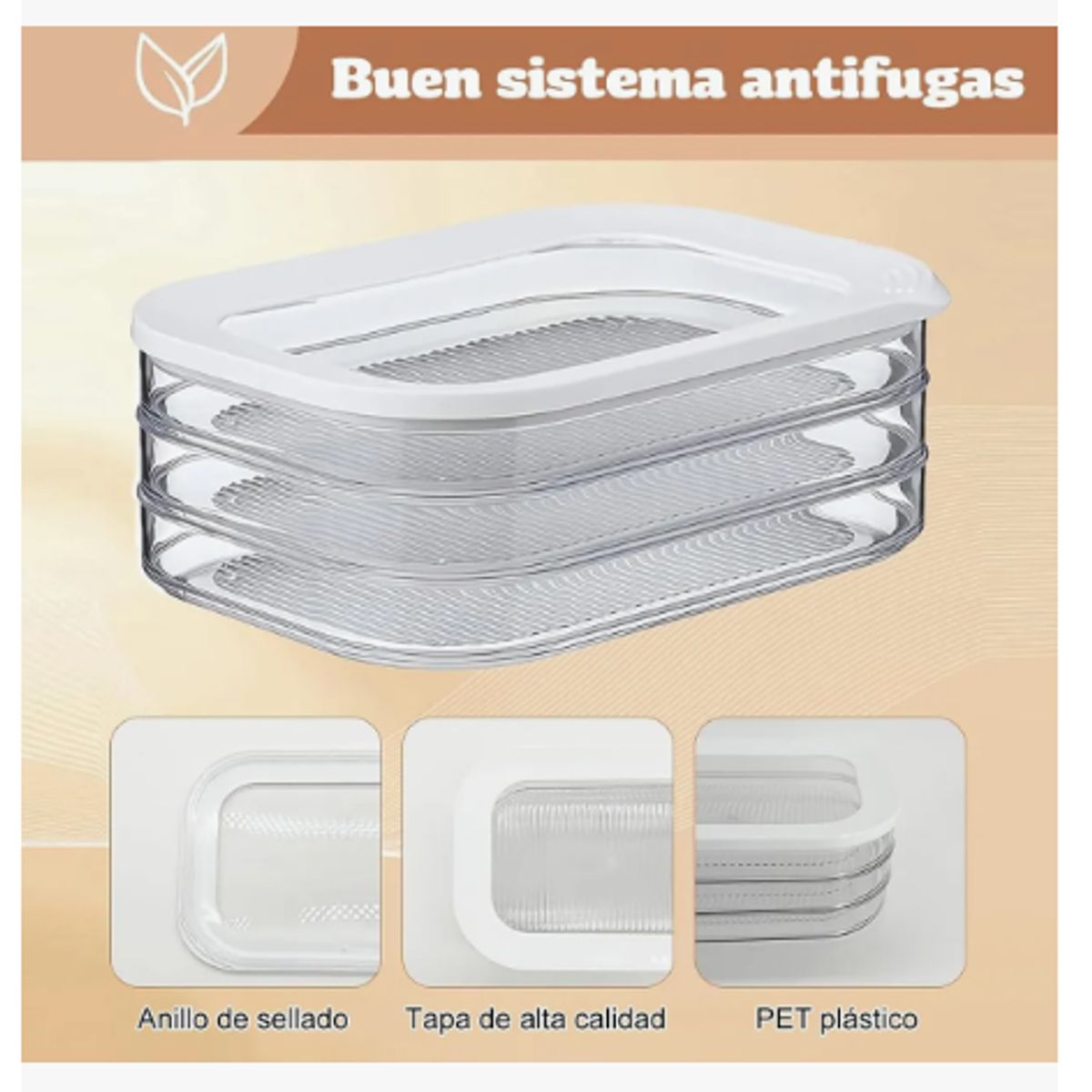 GENERICO - Caja De Almacenamiento Portátil Para Refrigerador De Cocina Blanco