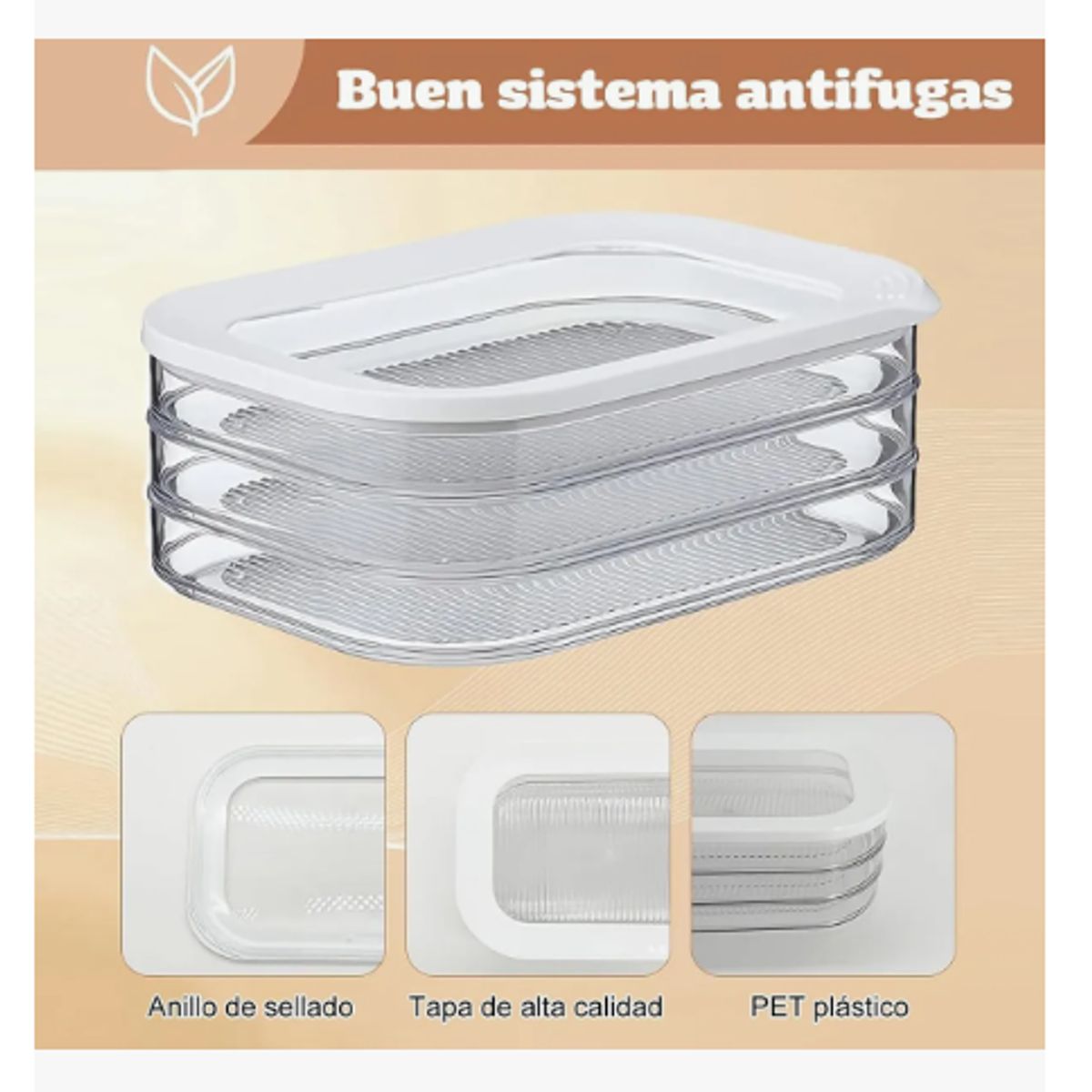 GENERICO - Caja De Almacenamiento Portátil Para Refrigerador De Cocina Blanco