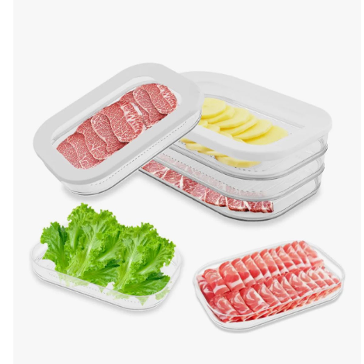 GENERICO - Caja De Almacenamiento Portátil Para Refrigerador De Cocina Blanco