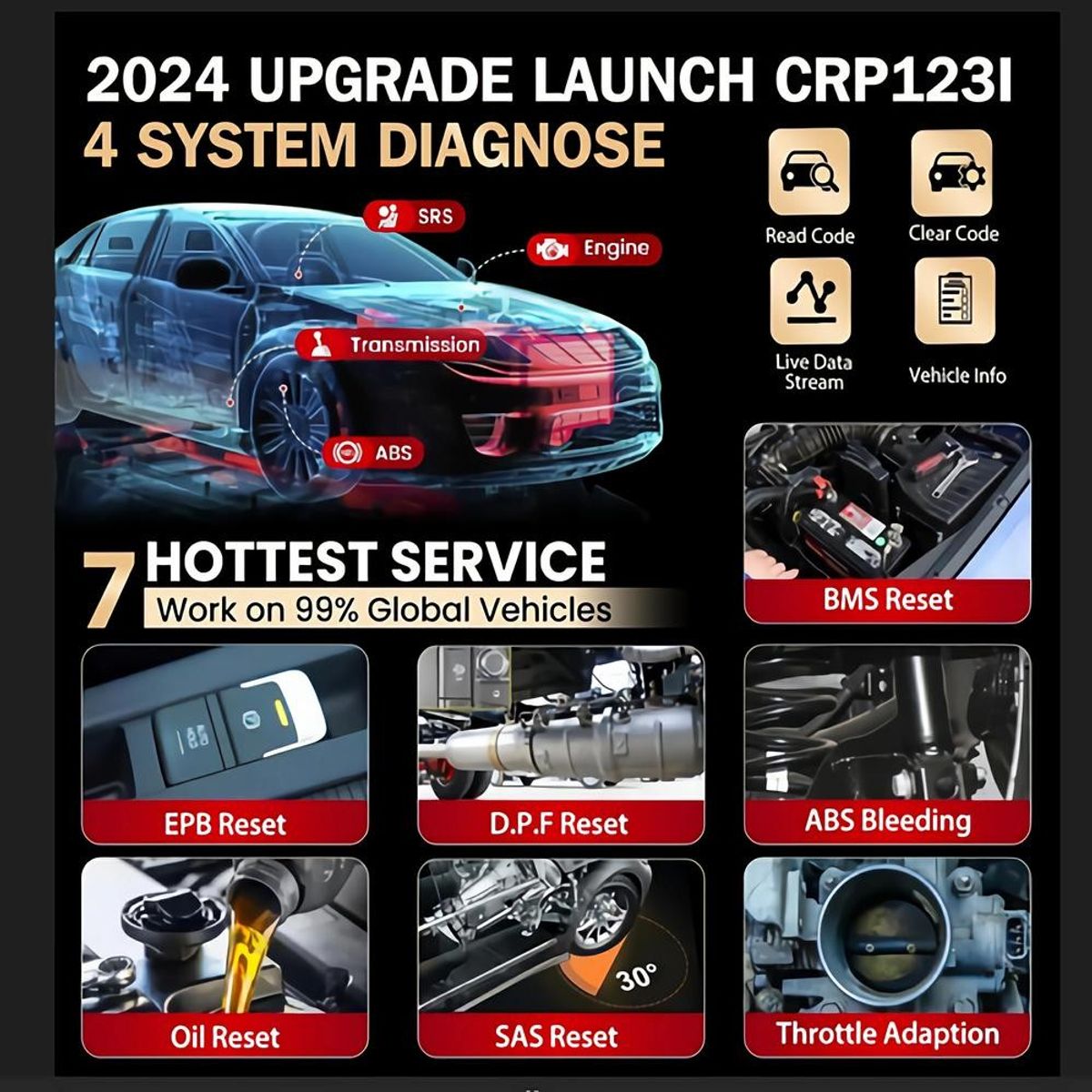 MUNDO MAGIA - Escaner Automotriz Multimarca Launch Obd2 V20 Con 4sistema