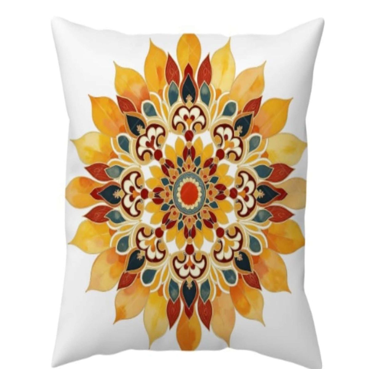 GENERICO - Set de 2 Fundas de cojin mandala estampadas  con relleno