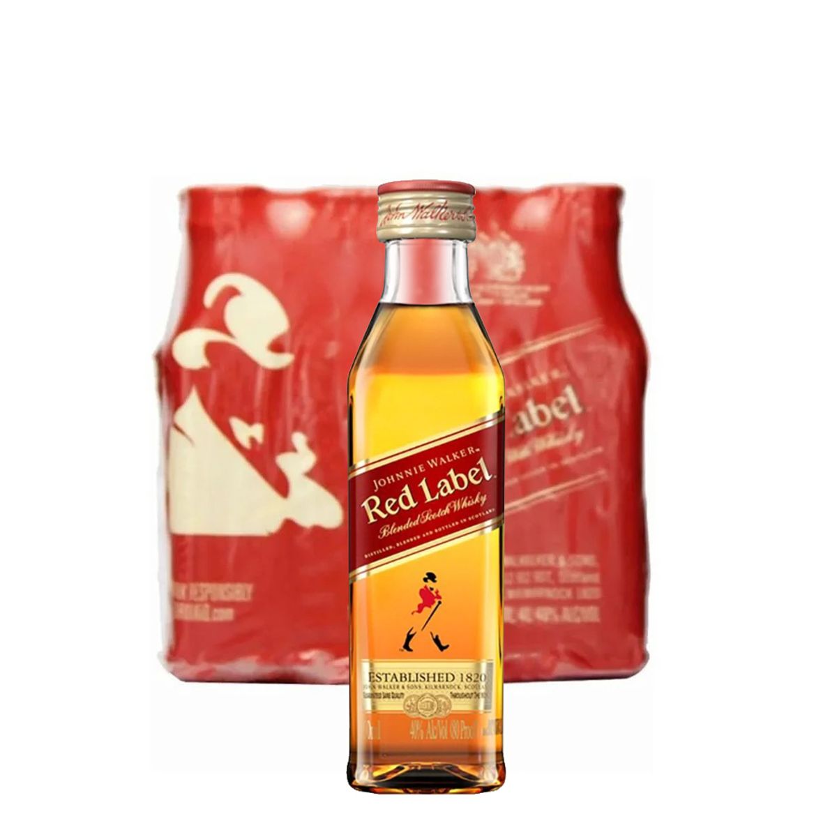 JOHNNIE WALKER - 12 Miniaturas Whisky Johnnie Walker Red Label, Pet (50 ml)