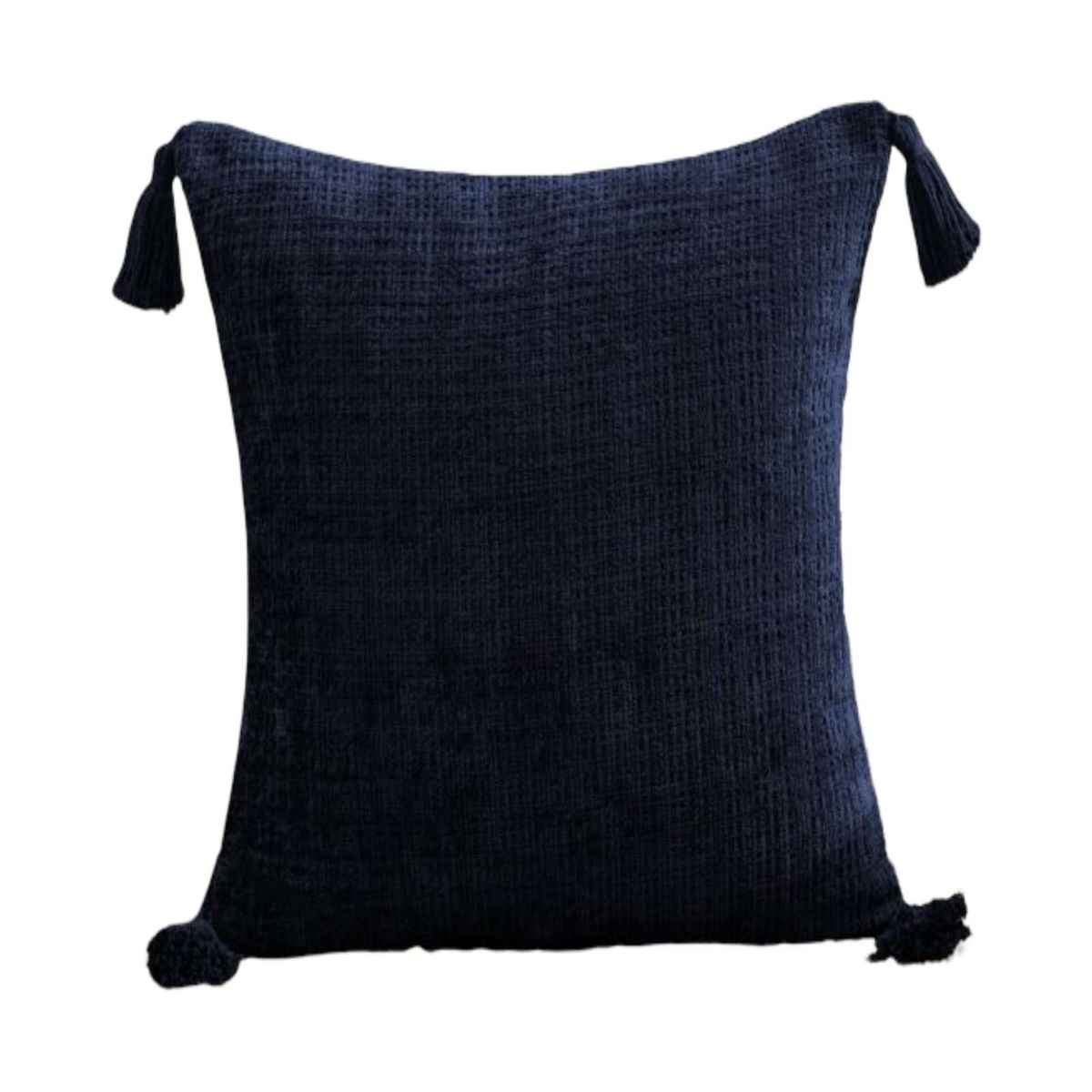 GENERICO - Fundas de cojin cuadradas  chenille con borlas pack de 2 piezas