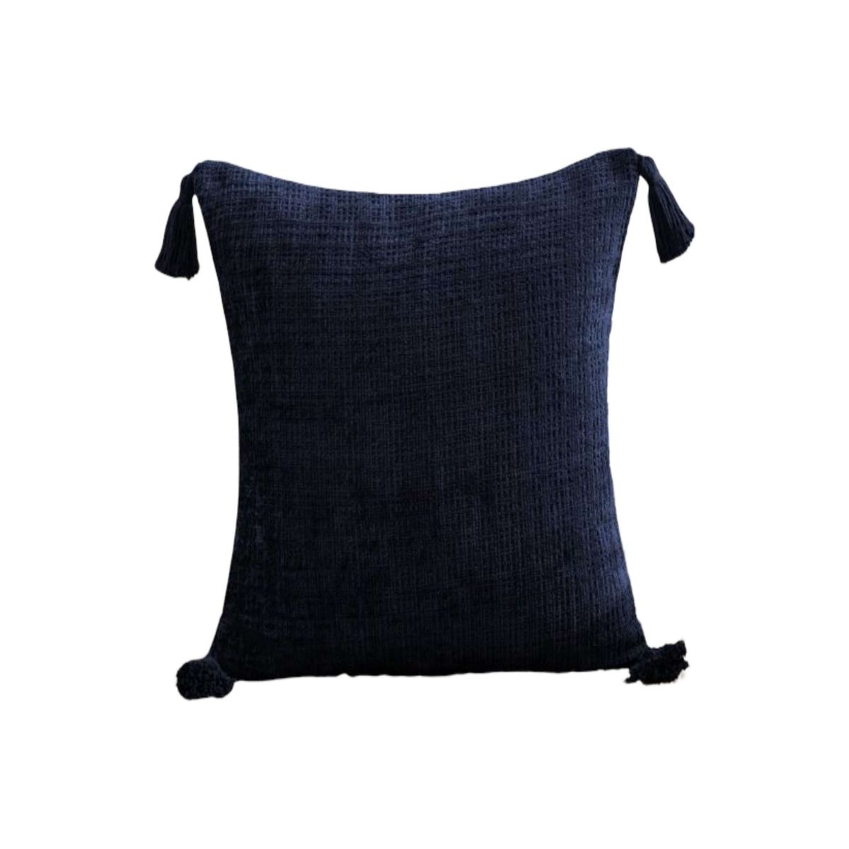 GENERICO - Fundas de cojin cuadradas  chenille con borlas pack de 2 piezas