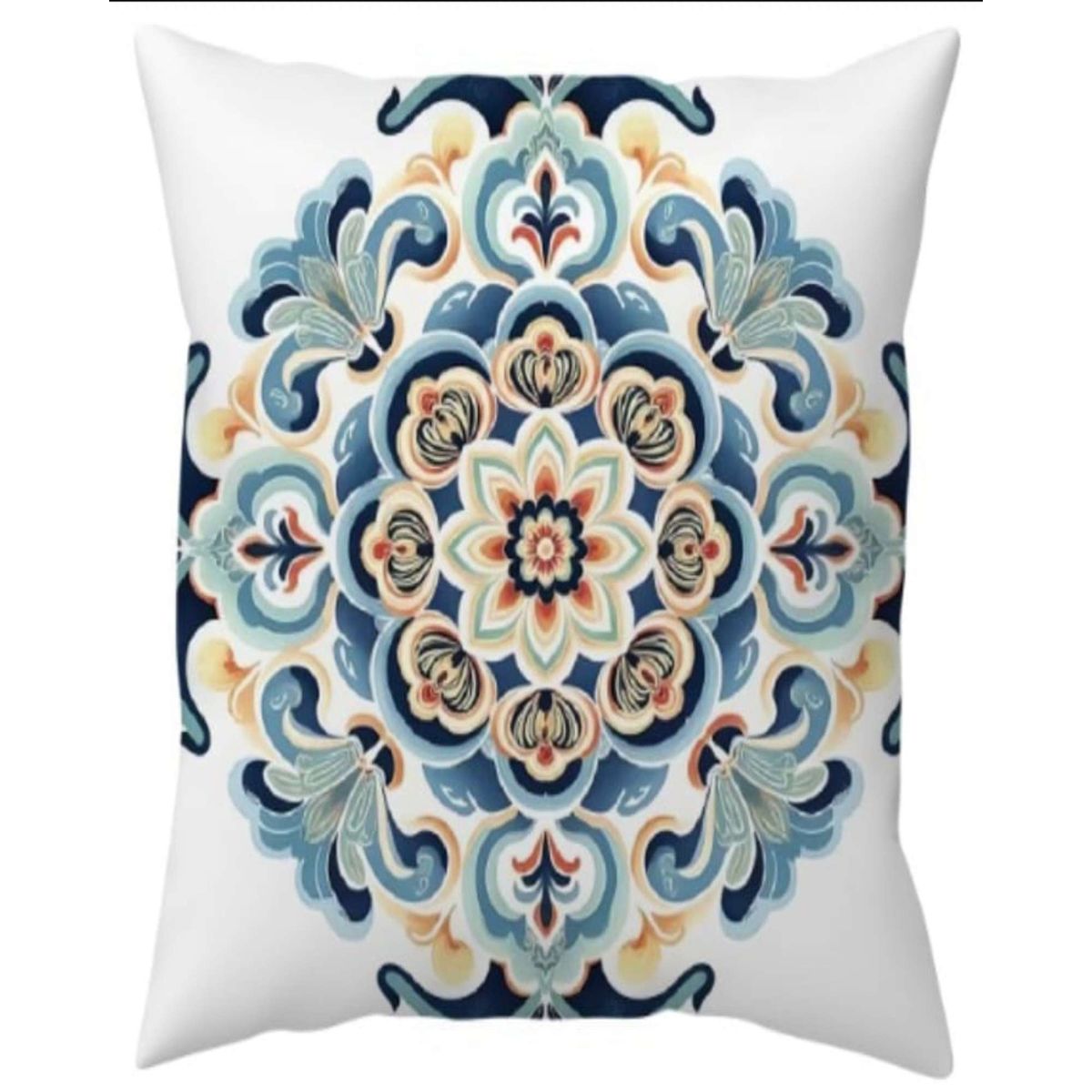 GENERICO - Set de 2 Fundas de cojin mandala estampadas  con relleno