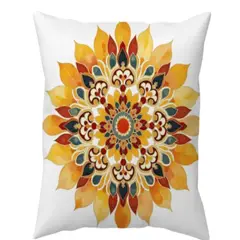 GENERICO - Set de 2 Fundas de cojin mandala estampadas con relleno