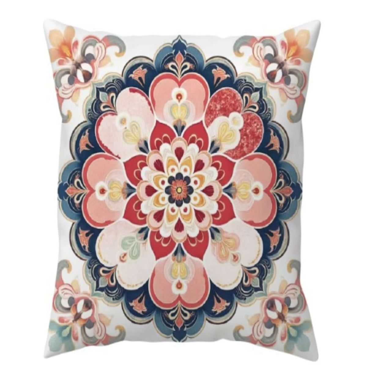 GENERICO - Set de 2 Fundas de cojin mandala estampadas  con relleno