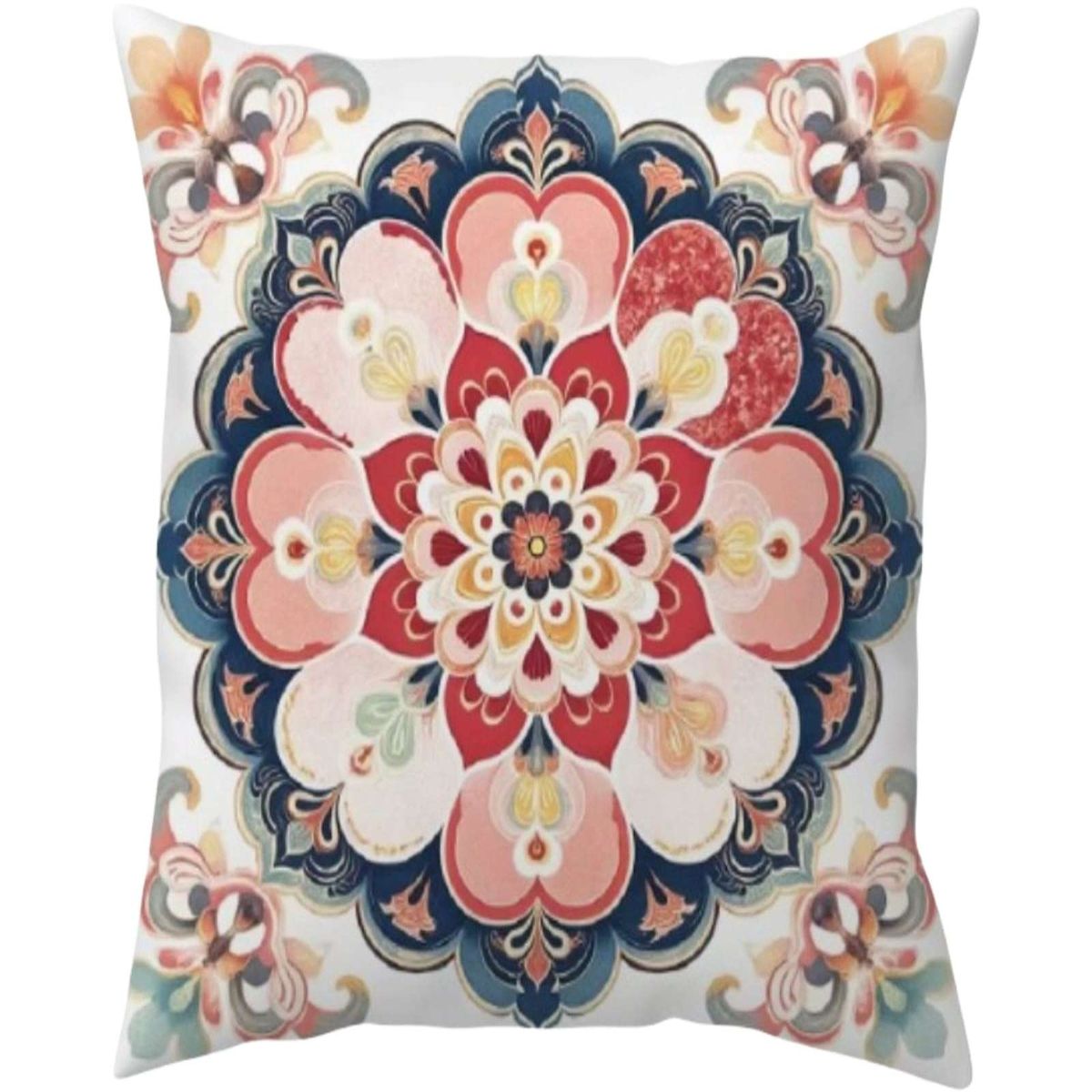 GENERICO - Set de 2 Fundas de cojin mandala estampadas  con relleno