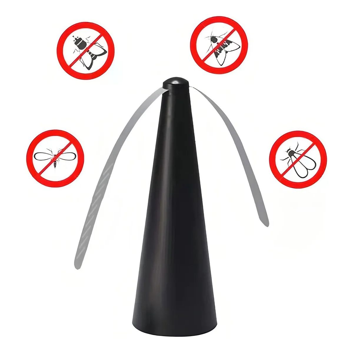 GENERICO - Pack x2 Abanico Ventilador Repelente De Moscas Portatil- Color Negro